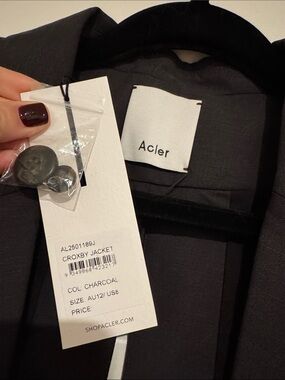 Acler Charcoal Croxby Jacket - Men's Blazer